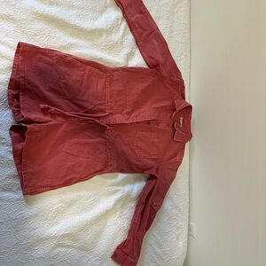 Outerknown Pink Long-Sleeve Utility Romper